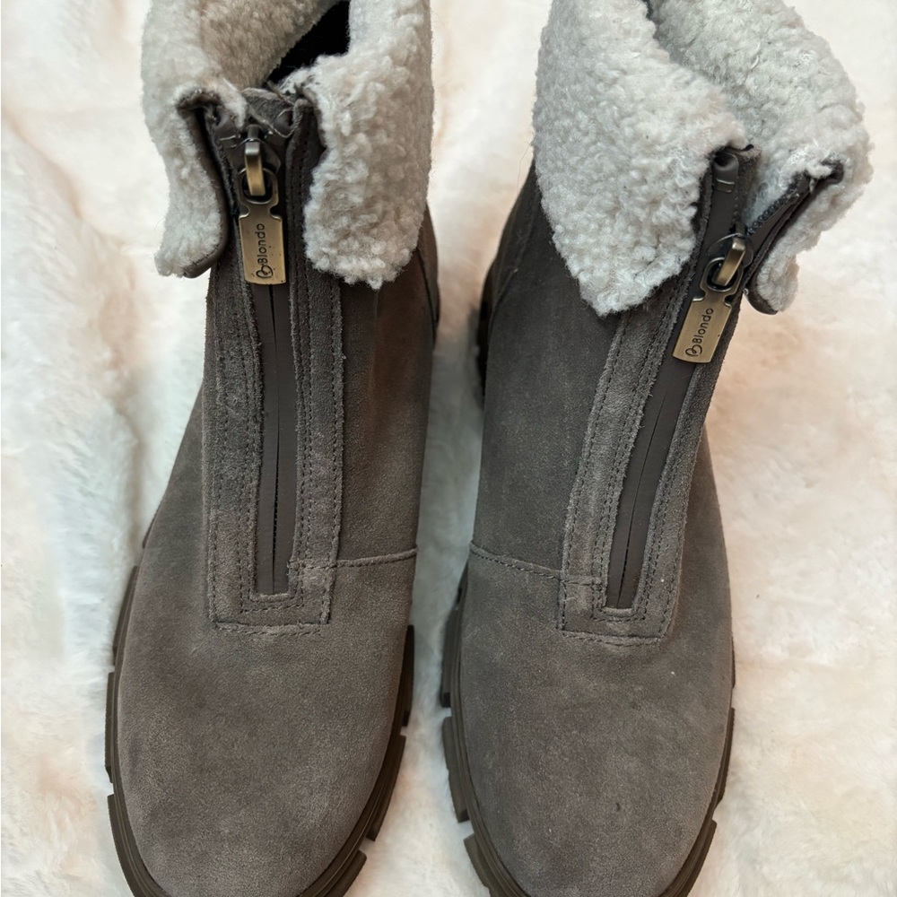 Blondo Gray Winter Boots with Shearling Lining